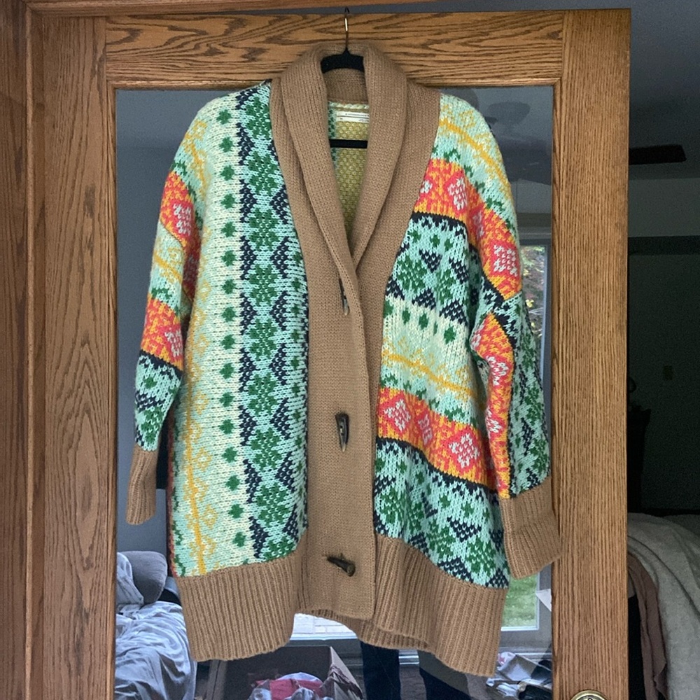 Anthropologie Fair Isle cardigan Size M/L bohemian, cozy, new without tags